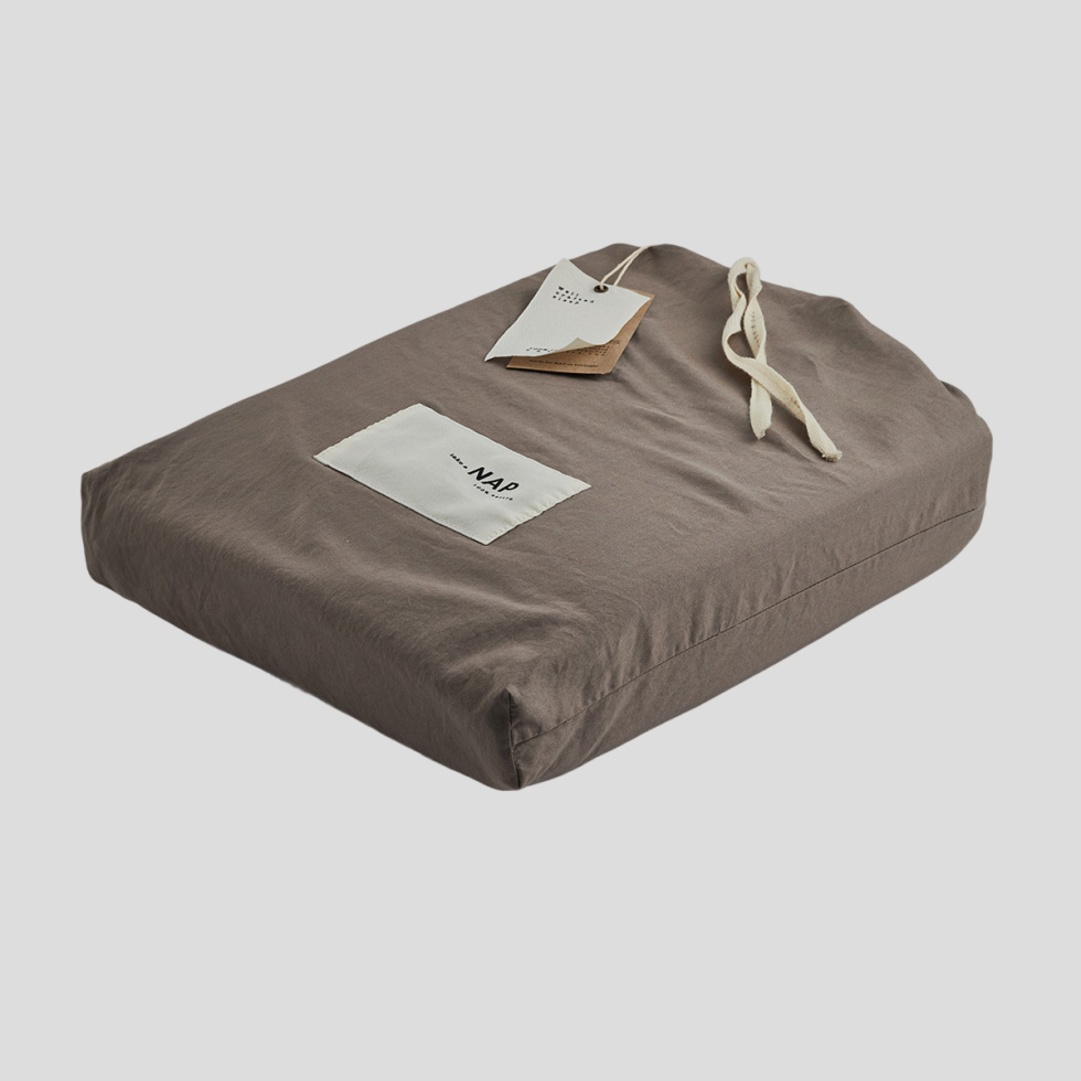 Komplet pościeli z bawełny satynowej Lizbona III Taupe  NAP