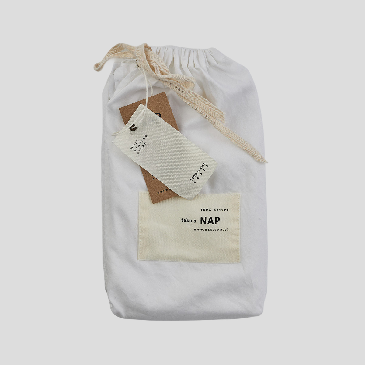 Komplet pościeli z bawełny satynowej Lizbona III White NAP