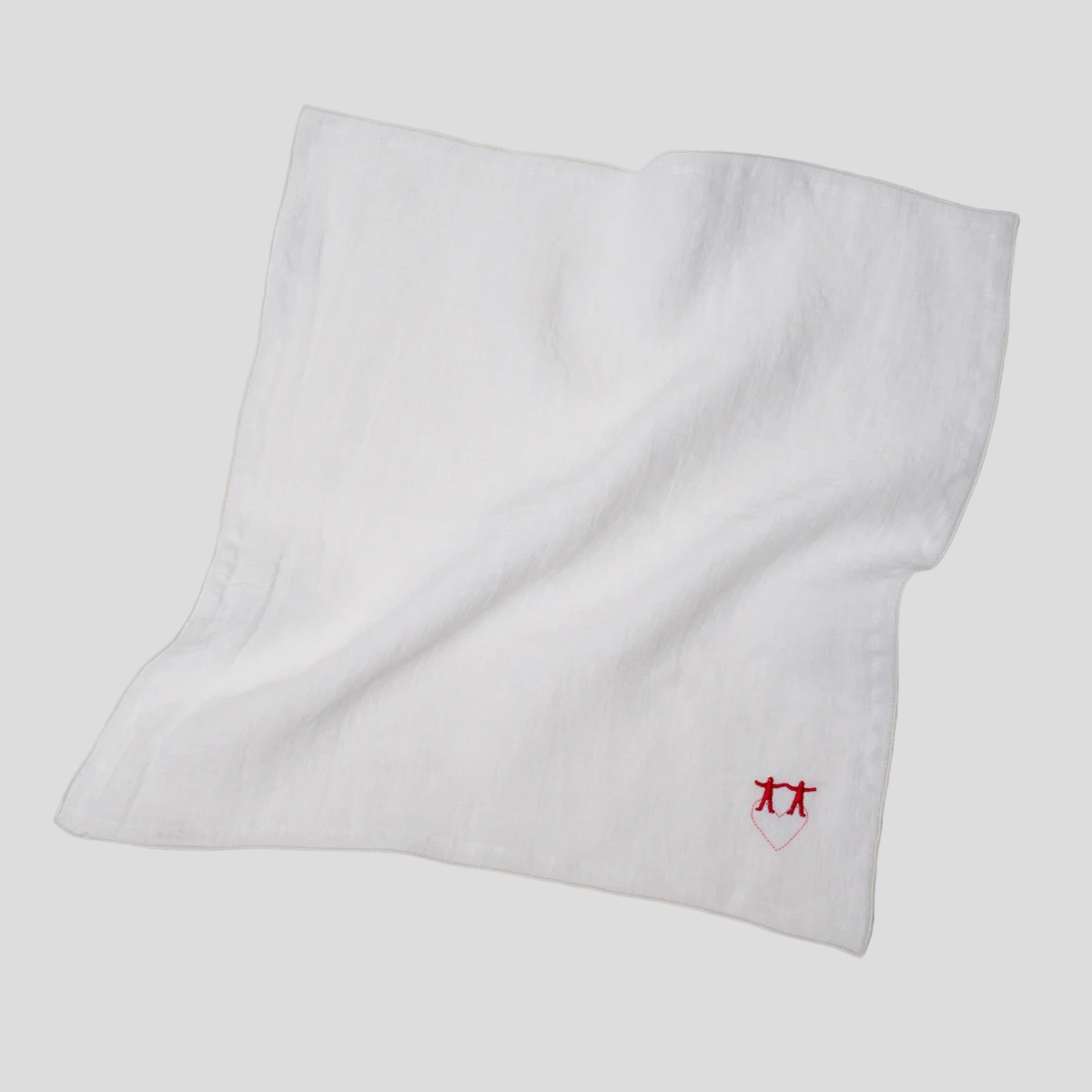 Serwetka z haftem para na sercu, 40x40, white NAP