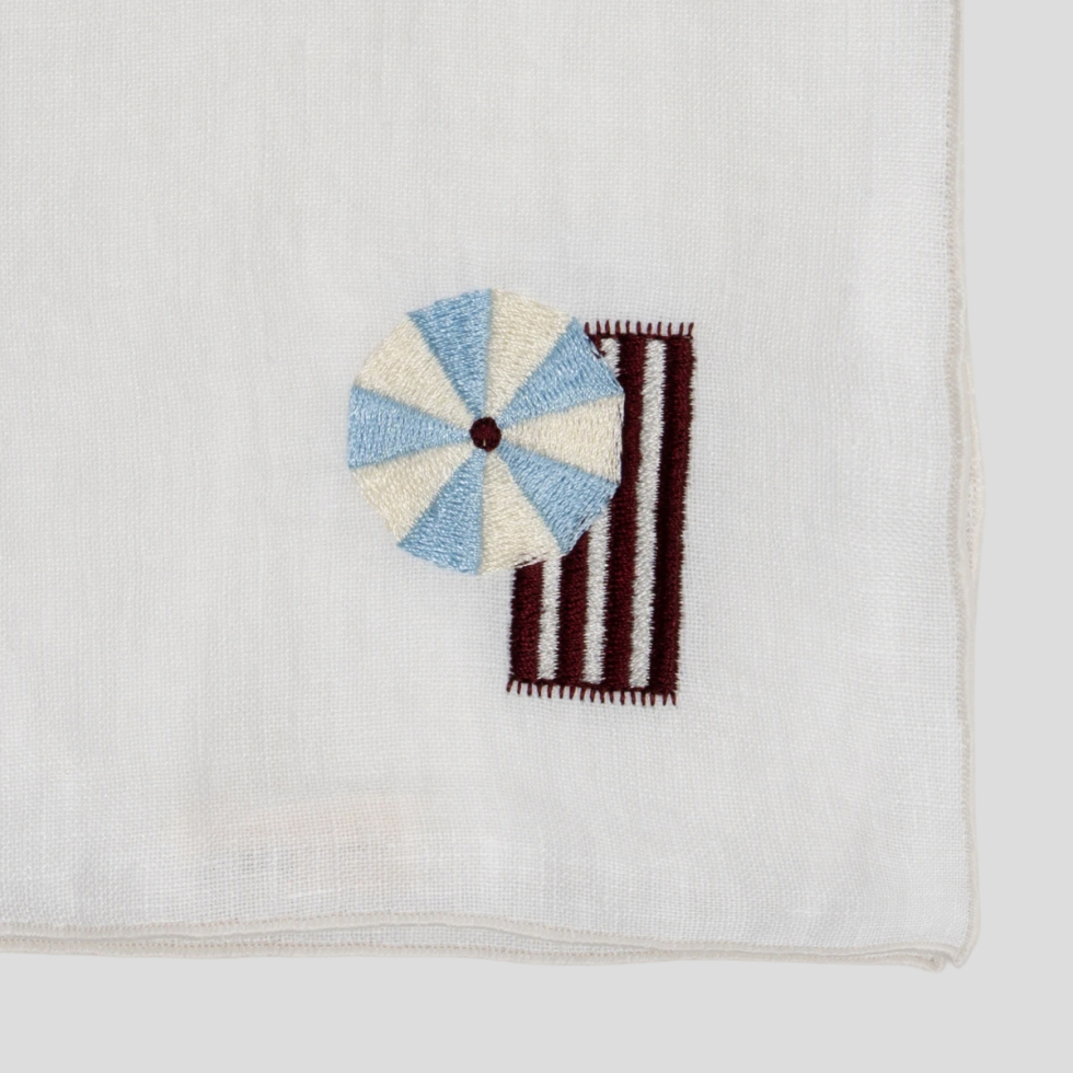 Serwetka z haftem parasol, 40x40, white NAP