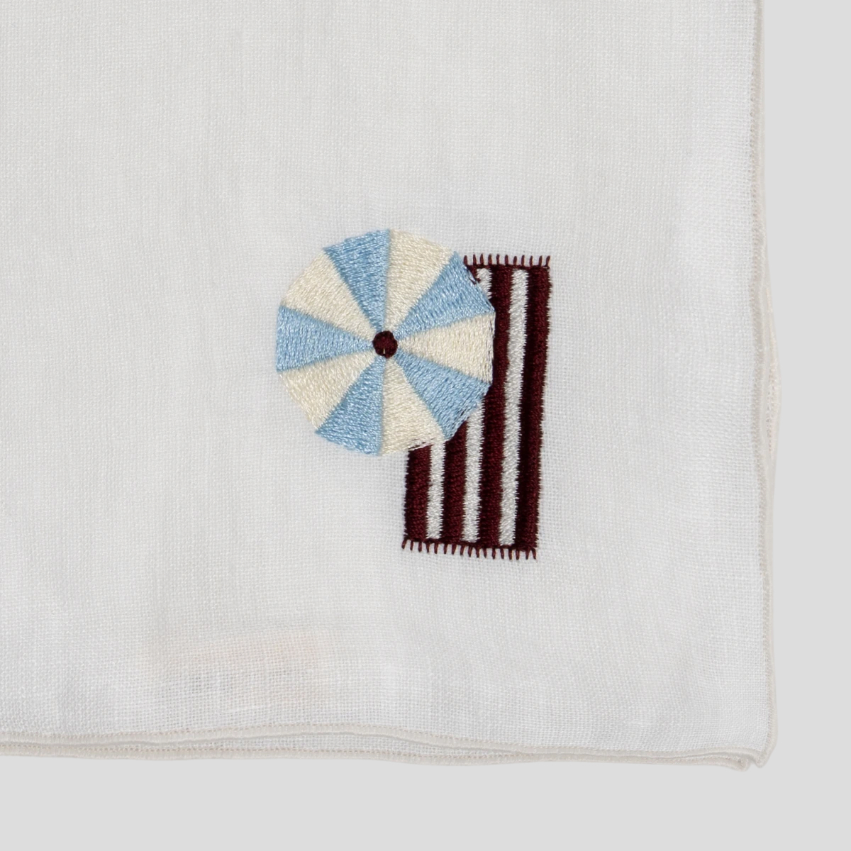 Serwetka z haftem parasol, 40x40, white NAP