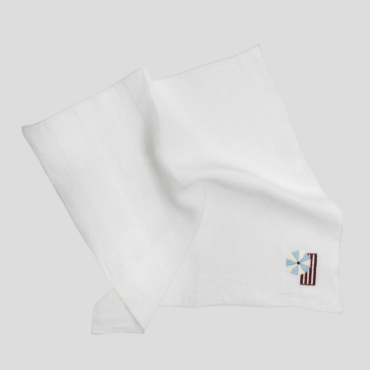 Serwetka z haftem parasol, 40x40, white NAP