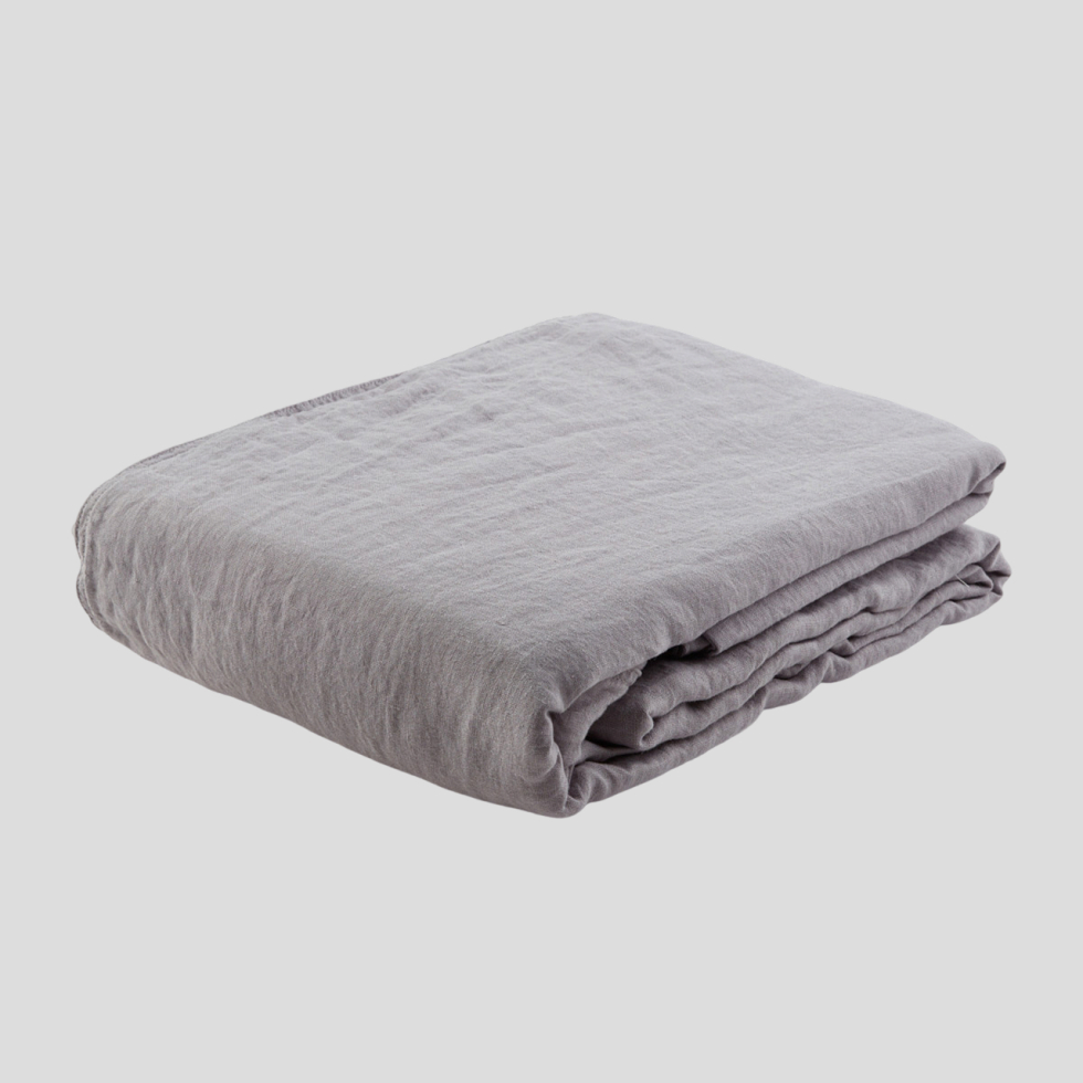 Prześcieradło lniane Washed Linen 240x260 Light Grey NAP
