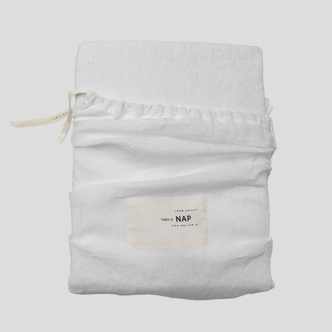 Prześcieradło lniane Washed Linen 240x260 Optical White NAP