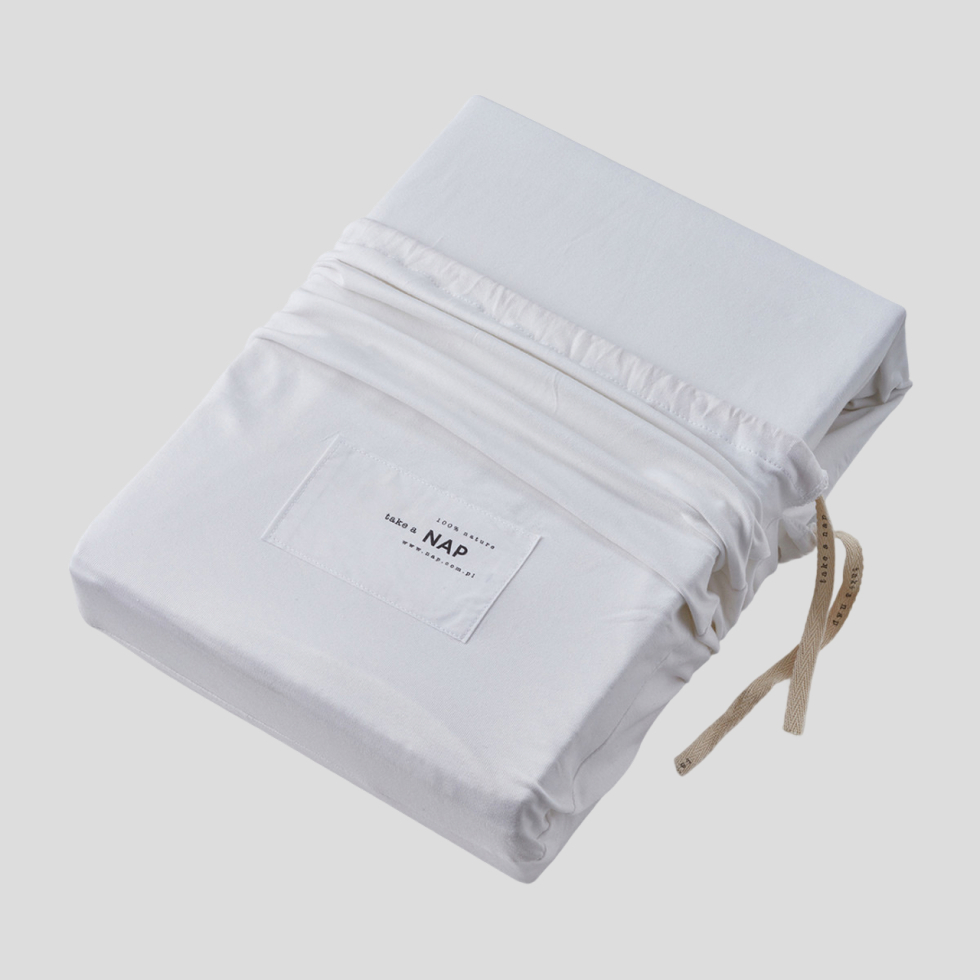 Prześcieradło z gumką Jersey Supreme GOTS White NAP