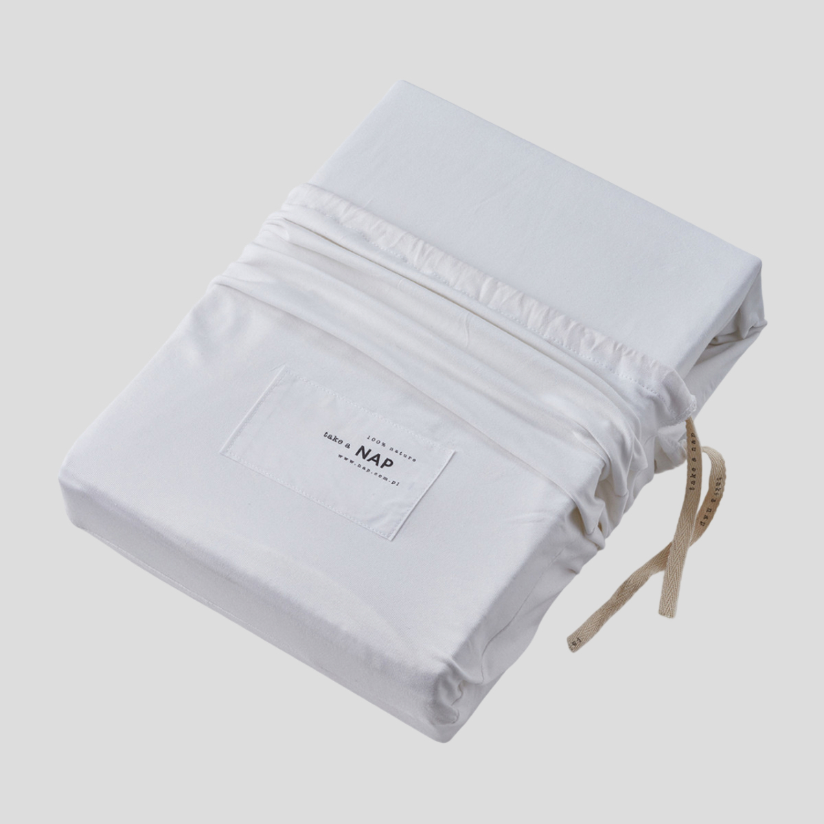 Prześcieradło z gumką Jersey Supreme GOTS White NAP