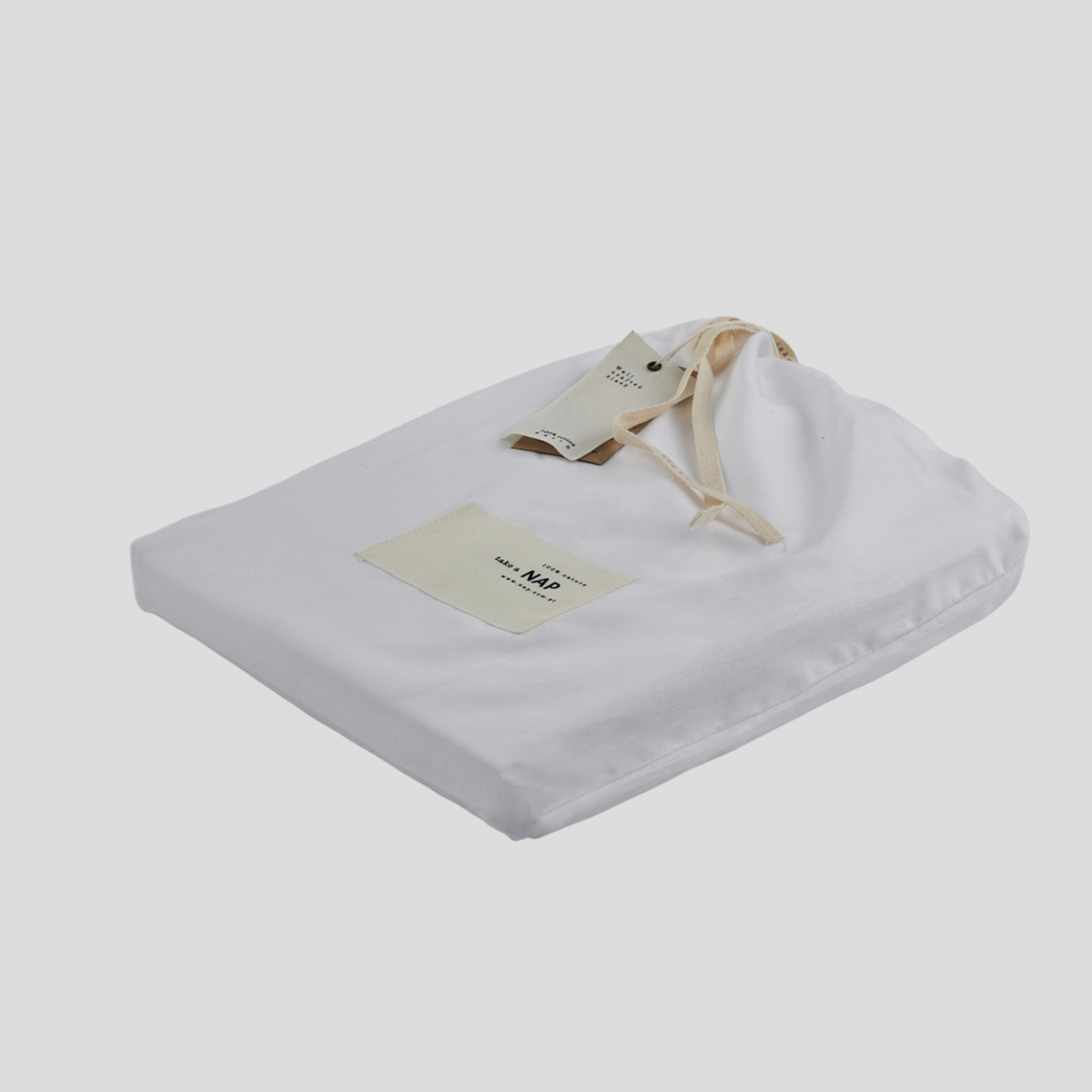 Prześcieradło z gumką Classic Satin White NAP