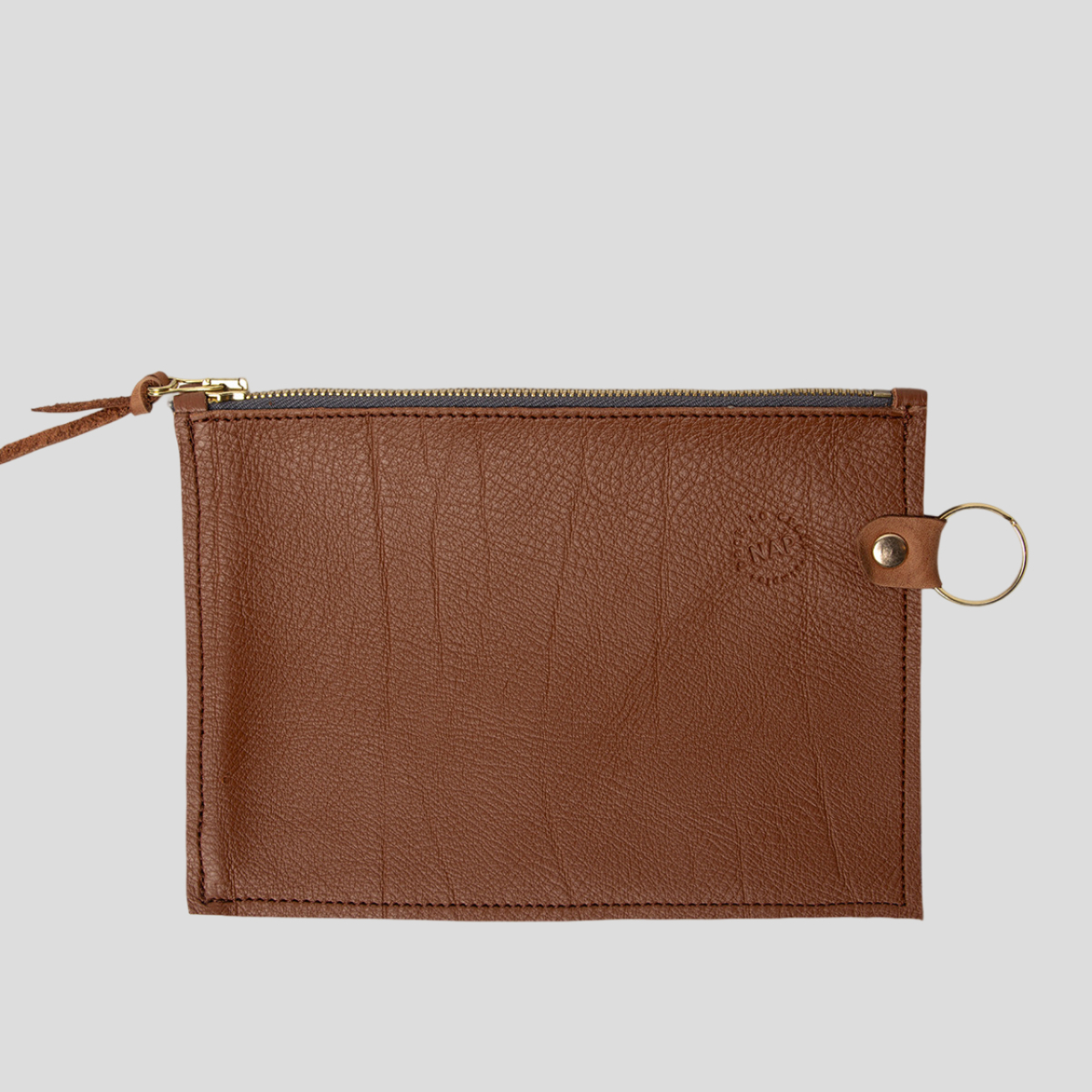 Saszetka skórzana prostokątna 20x15 brązowa NAP