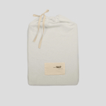 Prześcieradło z gumką lniano-bawełniane Moldura Off White NAP