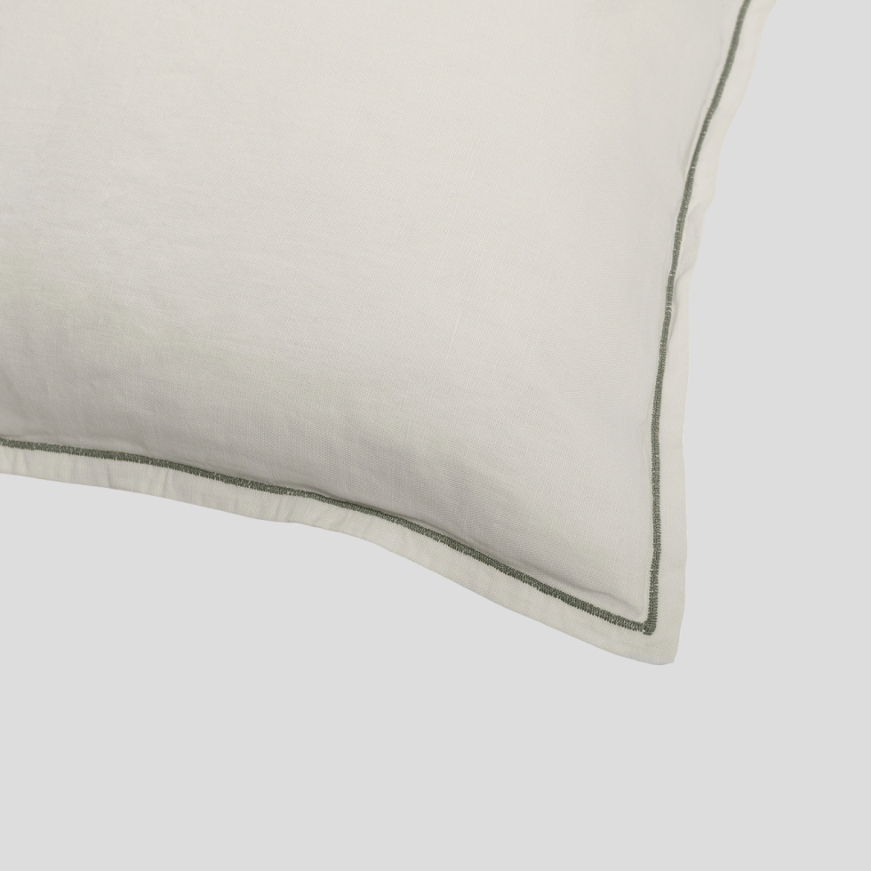 Poszewka na poduszkę lniano-bawełniana Moldura Off White NAP