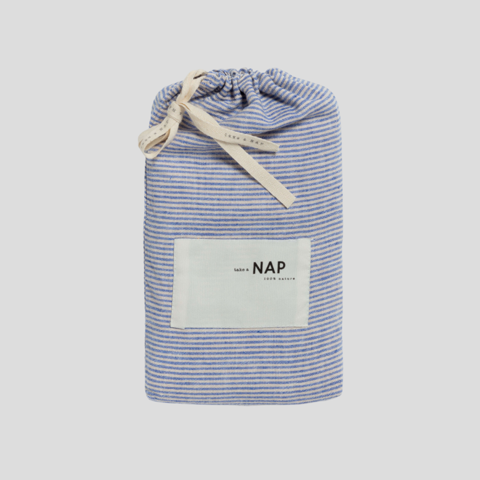 Poszewka na materacyk lniano-bawełniana Cinto Cobalt NAP