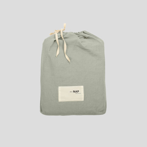 Prześcieradło z gumką lniano-bawełniane Moldura Sage NAP