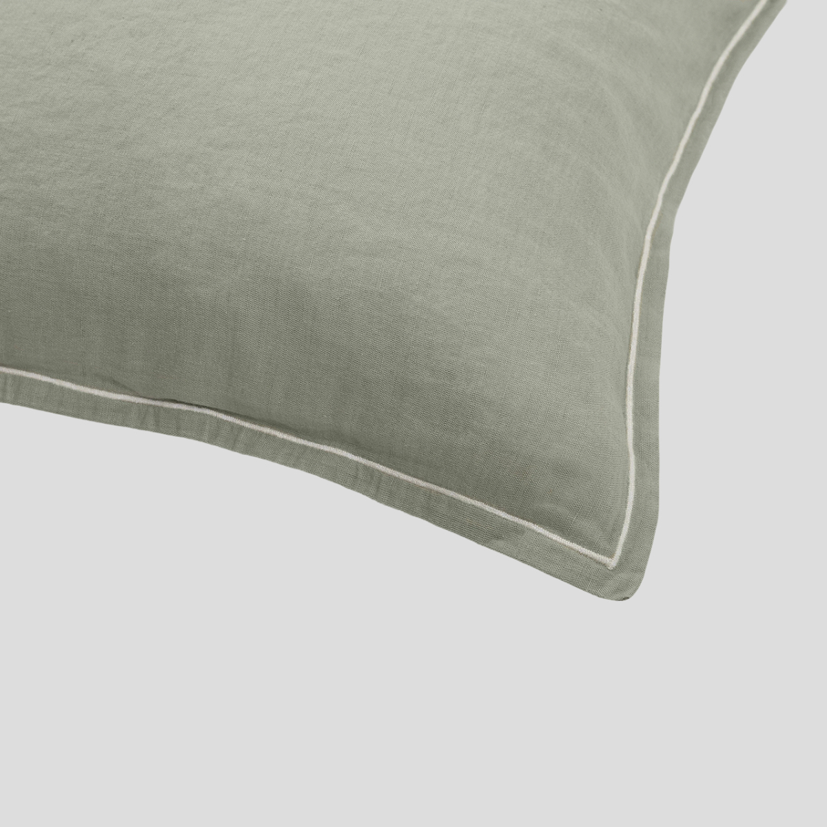 Poszewka na poduszkę lniano-bawełniana Moldura Sage NAP