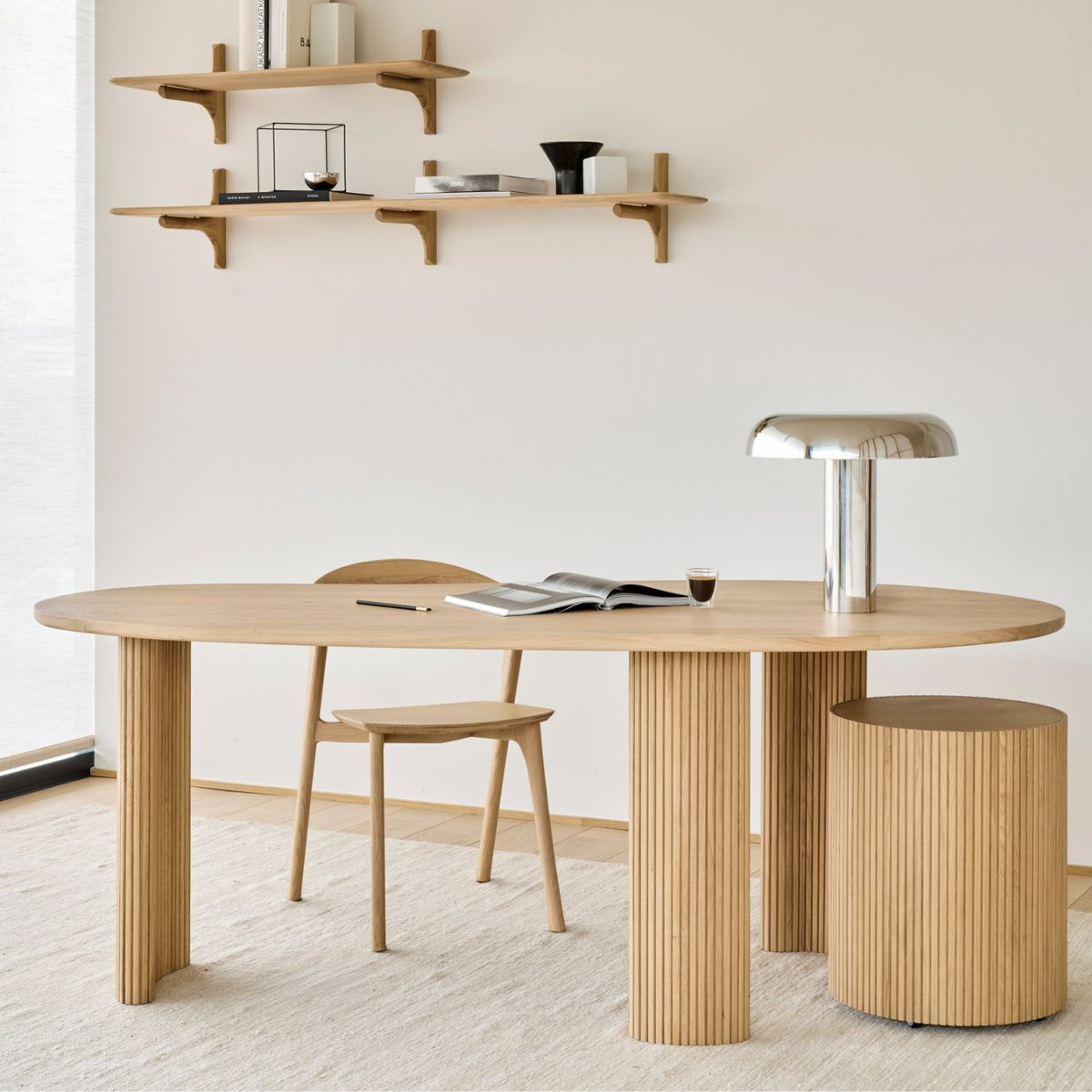 Biurko Boomerang dębowe 200cm