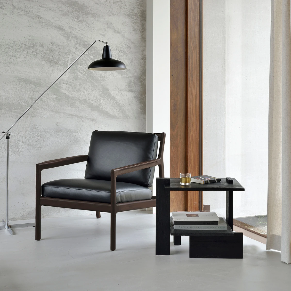 Fotel mahoniowy Jack skórzany Carbone