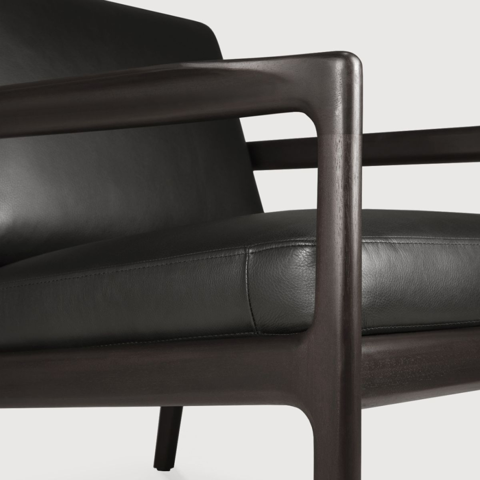 Fotel mahoniowy Jack skórzany Carbone