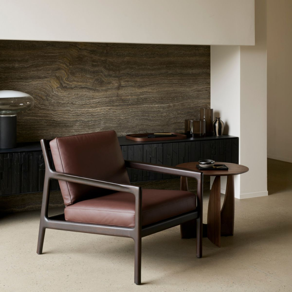 Fotel mahoniowy Jack skórzany Burgundy Leather