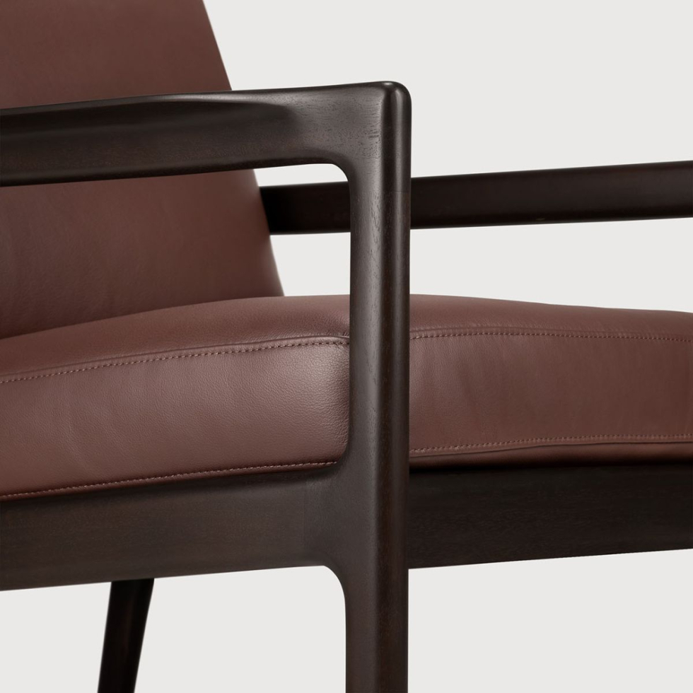 Fotel mahoniowy Jack skórzany Burgundy Leather