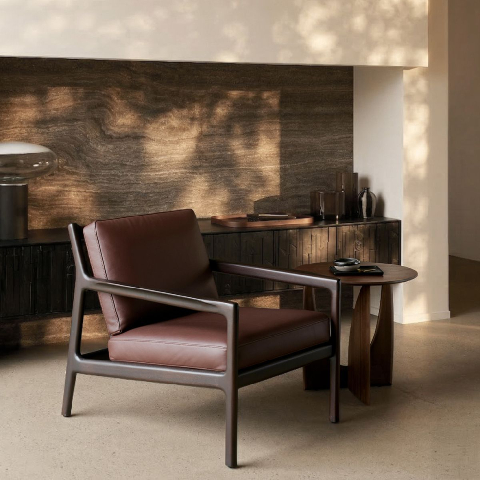 Fotel mahoniowy Jack skórzany Burgundy Leather