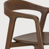 Krzesło z podłokietnikami tekowe Bok brązowe
