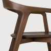 Krzesło z podłokietnikami tekowe Bok brązowe