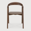 Krzesło z podłokietnikami tekowe Bok brązowe
