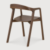 Krzesło z podłokietnikami tekowe Bok brązowe