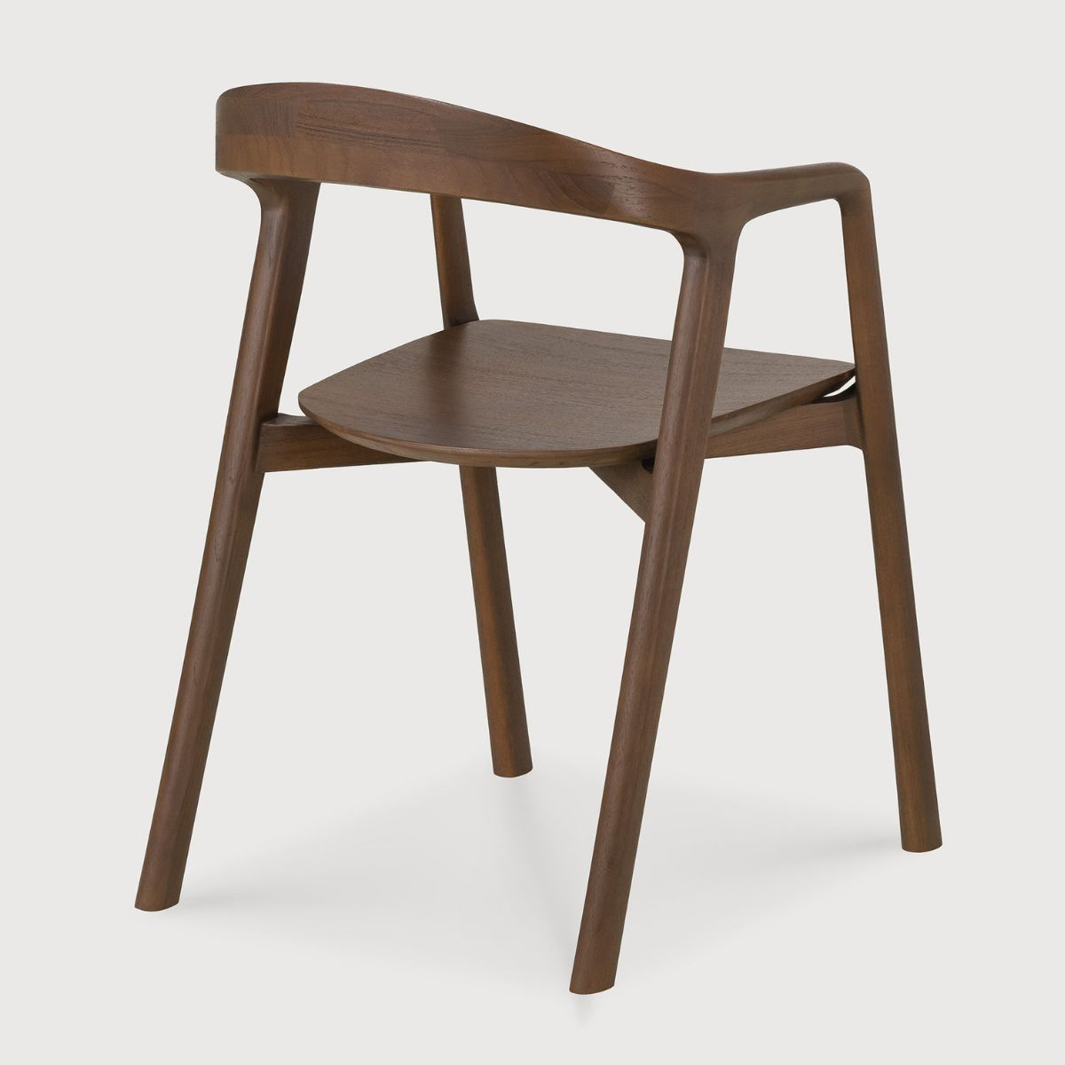 Krzesło z podłokietnikami tekowe Bok brązowe