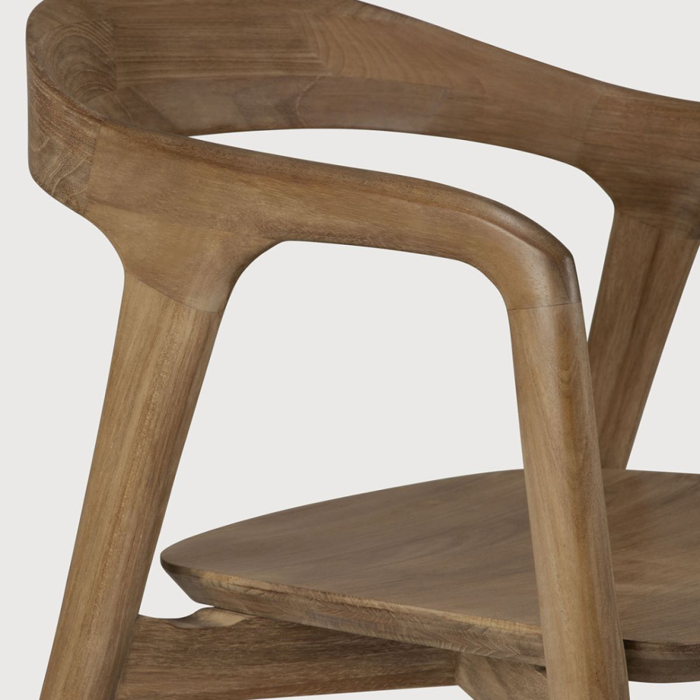 Krzesło z podłokietnikami tekowe Bok