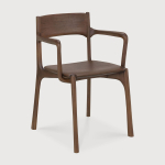Krzesło z podłokietnikami PI tekowe brązowe