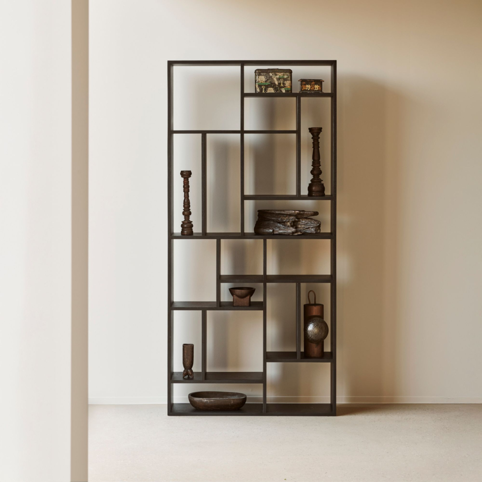 Regał dębowy czarny M 104 cm