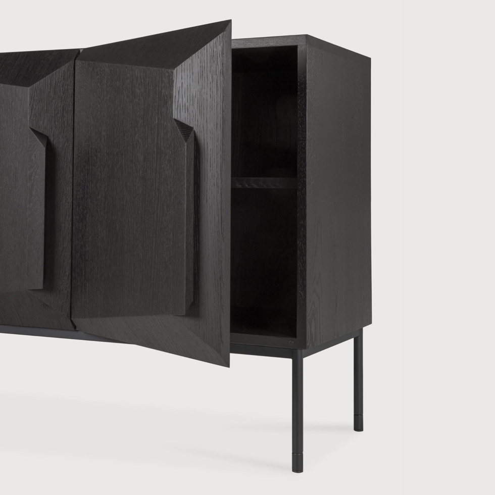 Komoda dębowa czarna Stairs 200 cm