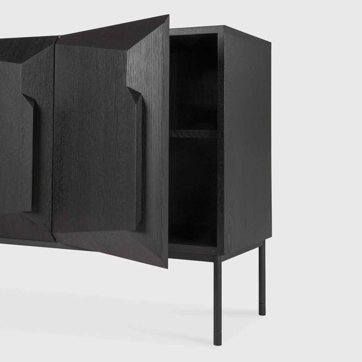 Komoda dębowa czarna Stairs 200 cm