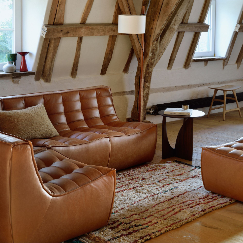 Stolik dębowy czarny Geometric