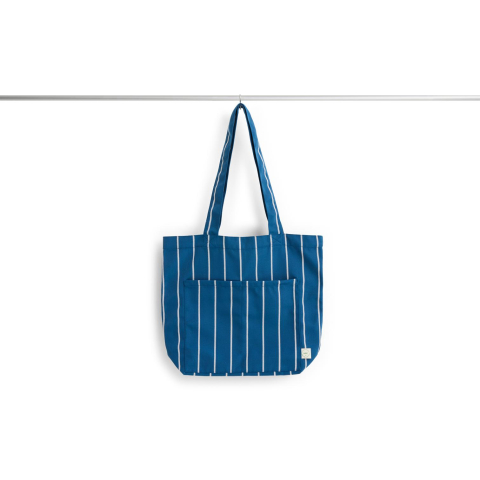 Torba Outdoor Market Tote Bag Medium Blue with beige stripe