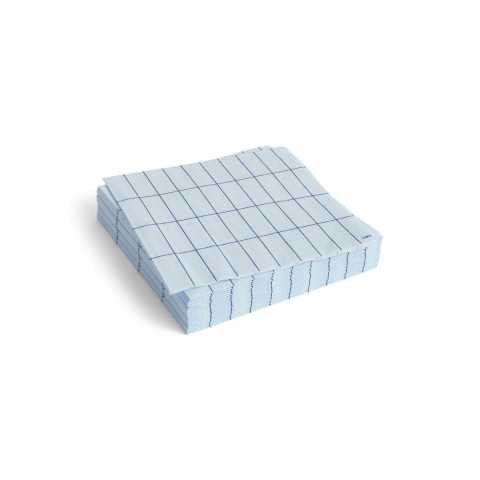 Zestaw serwetek Pattern Napkins Lunch Light blue and blue grid