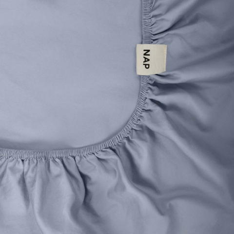 Prześcieradło z bawełny satynowej z gumką Duplo Pastel Blue