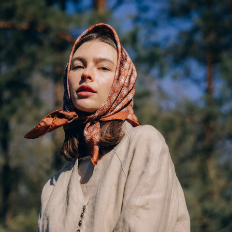 Apaszka jedwabna Chestnust Brown