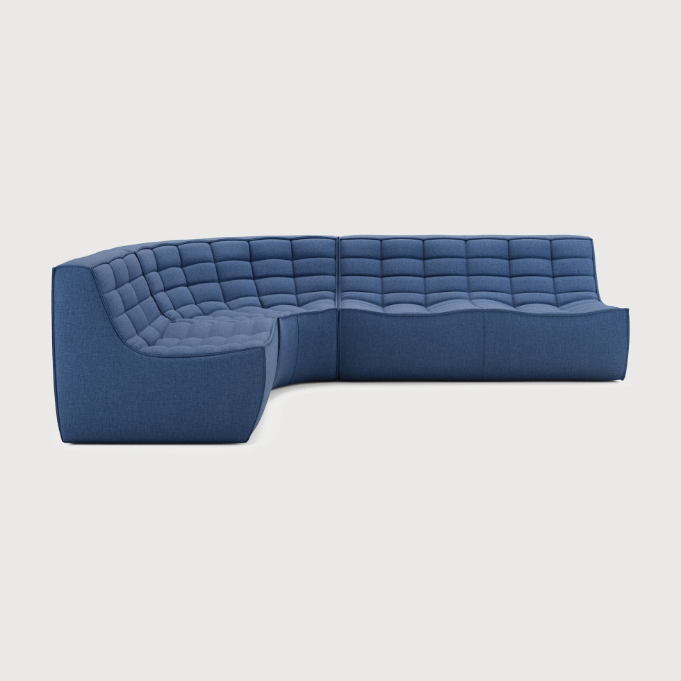 Tapicerowany tkaniną fotel N701 Blue Ethnicraft