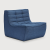 Tapicerowany tkaniną fotel N701 Blue Ethnicraft