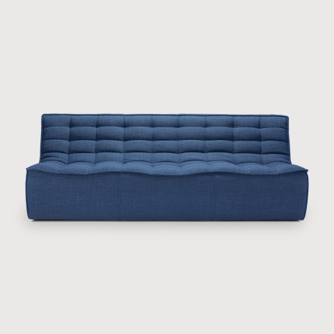 Tapicerowana tkaniną sofa trzyosobowa N701 Blue Ethnicraft