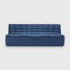 Tapicerowana tkaniną sofa trzyosobowa N701 Blue Ethnicraft
