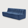 Tapicerowana tkaniną sofa trzyosobowa N701 Blue Ethnicraft