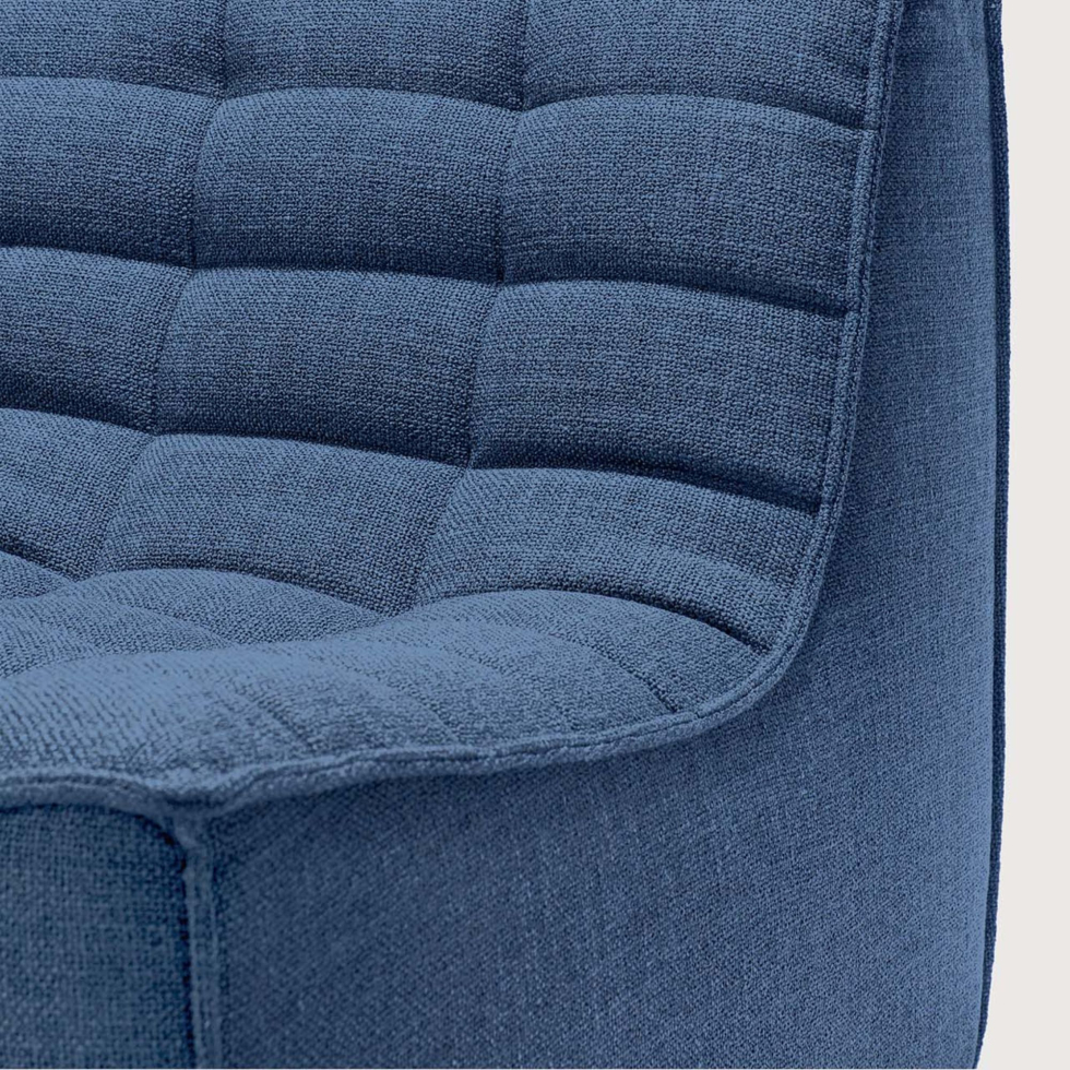 Tapicerowana tkaniną sofa trzyosobowa N701 Blue Ethnicraft