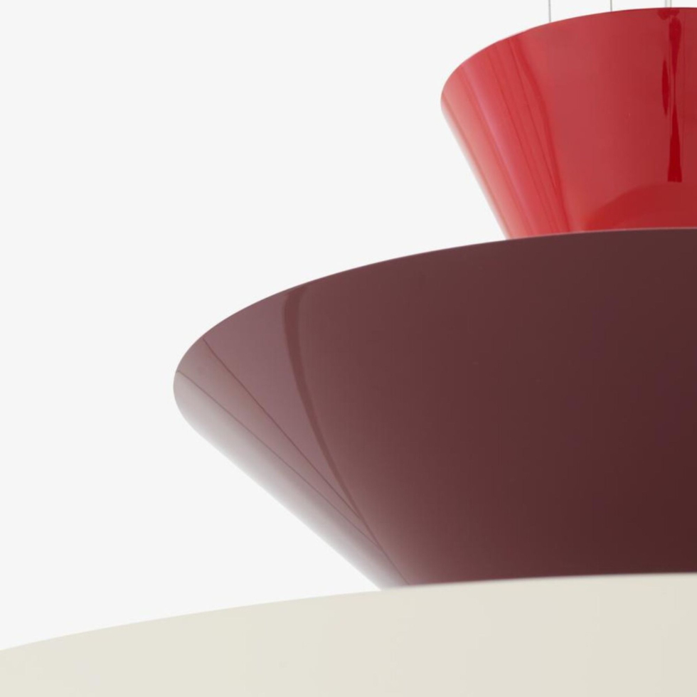 Lampa wisząca Gio LN15 Vermilion Red, Dark Burgundy & Ecru White &Tradition
