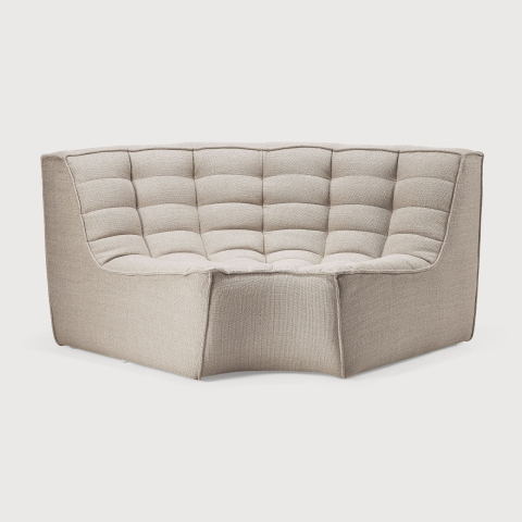 Tapicerowany tkaniną element narożny N701 Beige Round Ethnicraft
