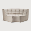 Tapicerowany tkaniną element narożny N701 Beige Round Ethnicraft