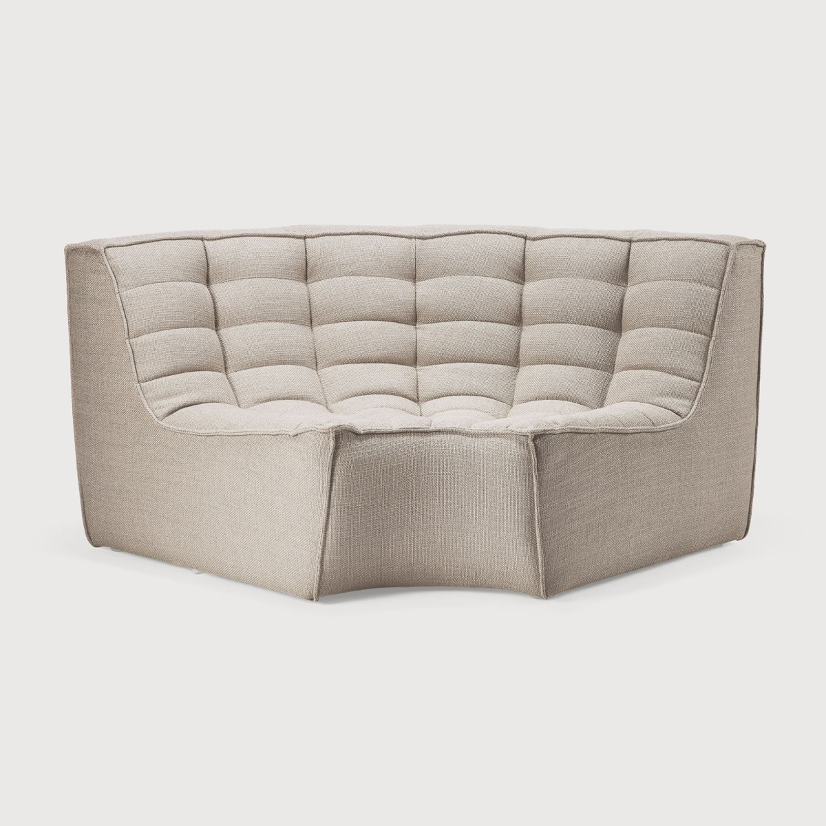 Tapicerowany tkaniną element narożny N701 Beige Round Ethnicraft