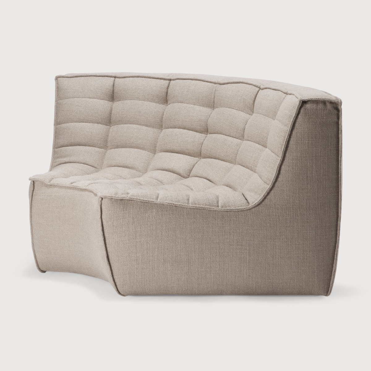 Tapicerowany tkaniną element narożny N701 Beige Round Ethnicraft