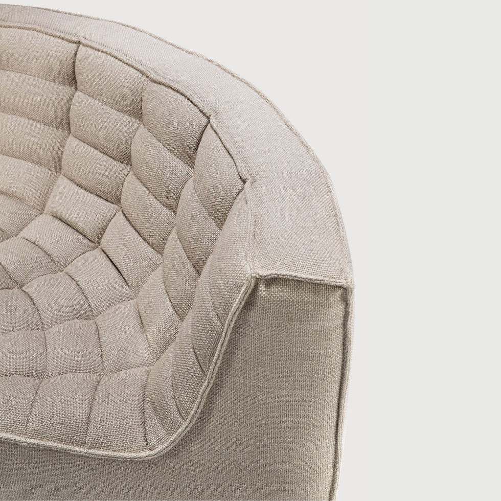 Tapicerowany tkaniną element narożny N701 Beige Round Ethnicraft